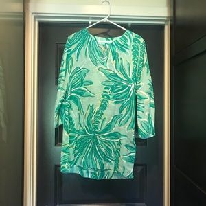 Lilly Pulitzer Linen Tunic in Tiger Palm, Sz S